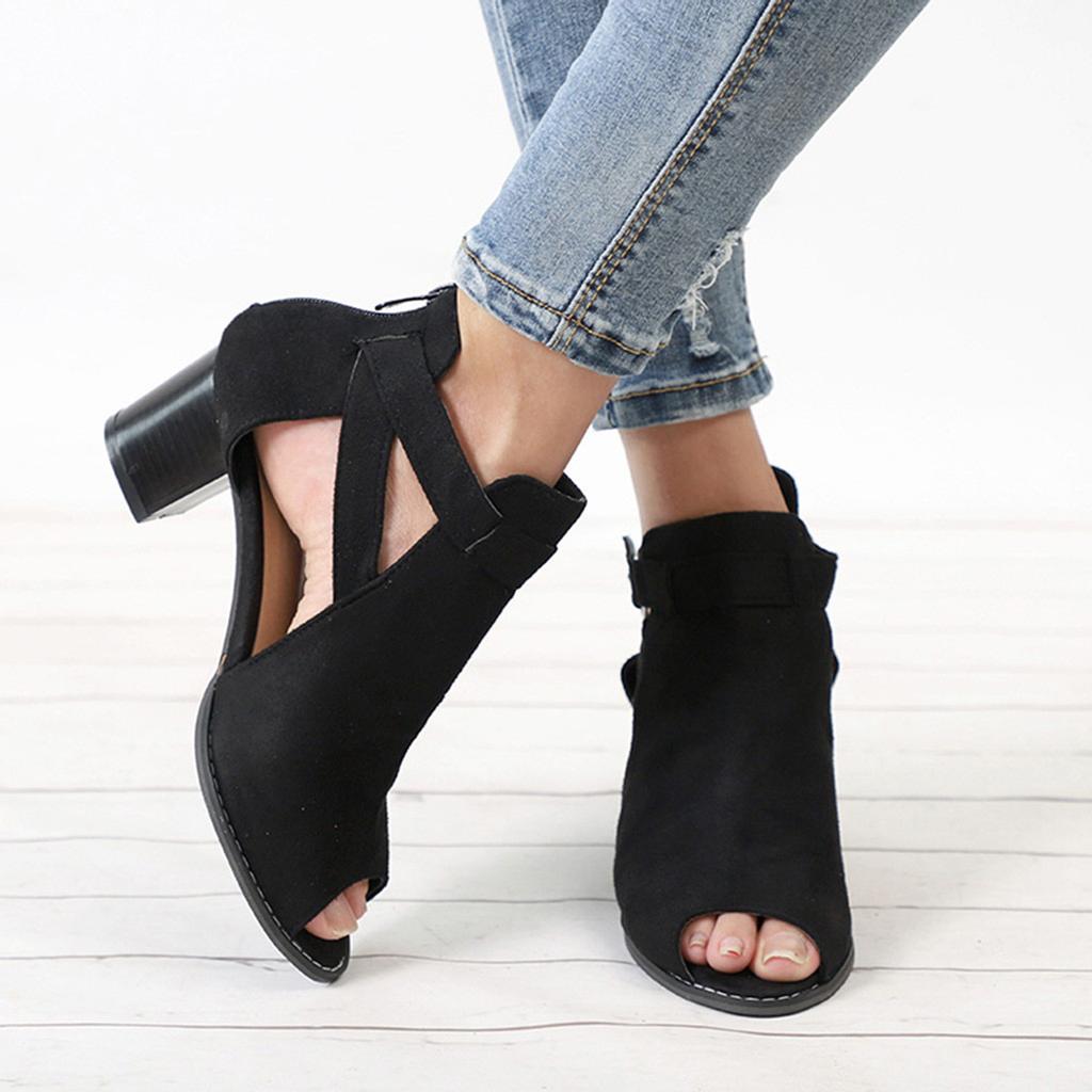 Spring Summer Ladies Women Sandals Fashion Fish Mouth Hollow Out Shoes