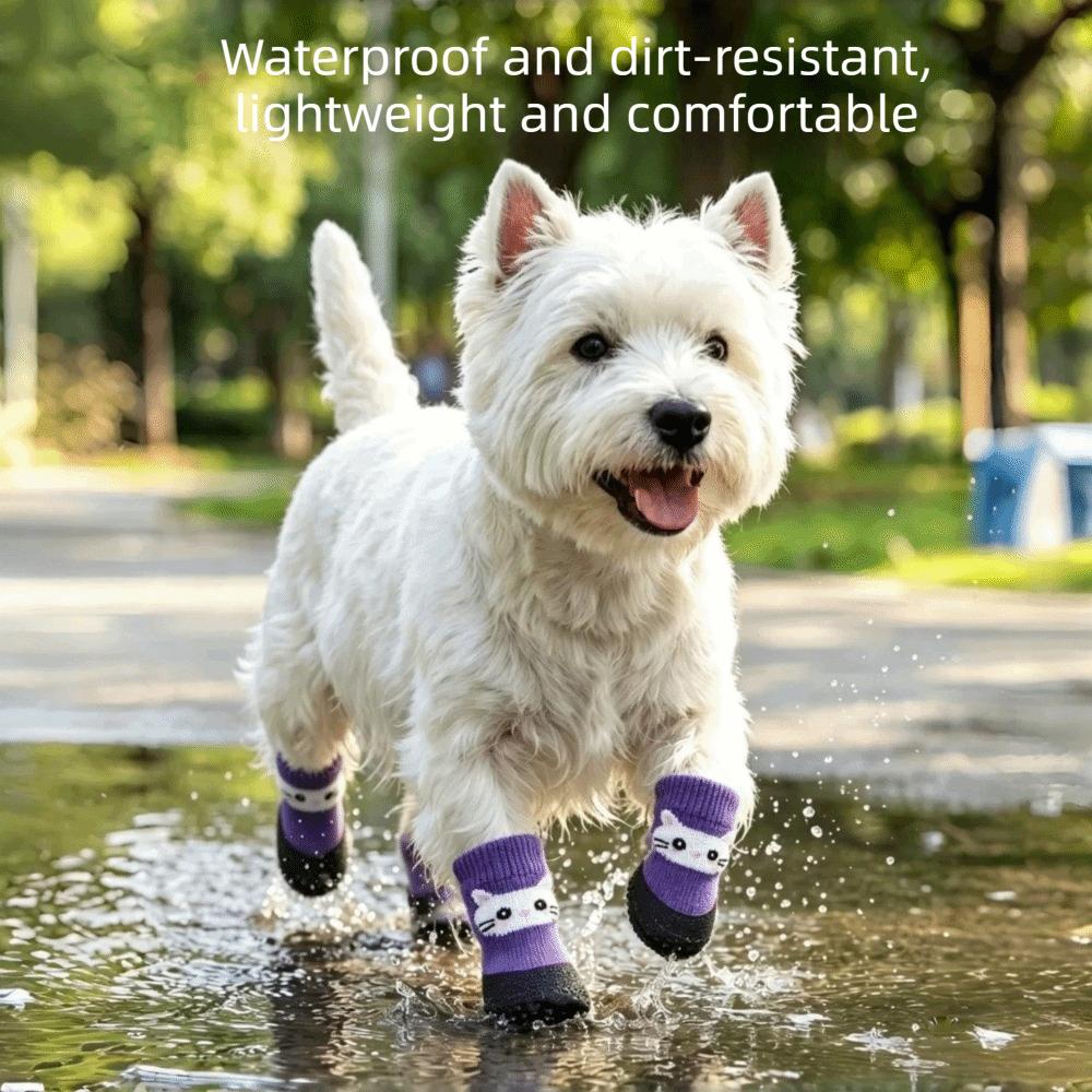 Soft Sole Waterproof Dog Socks Shoes Adjustable Dog Foot Covers Anti-Scratch Foot Cover Walking