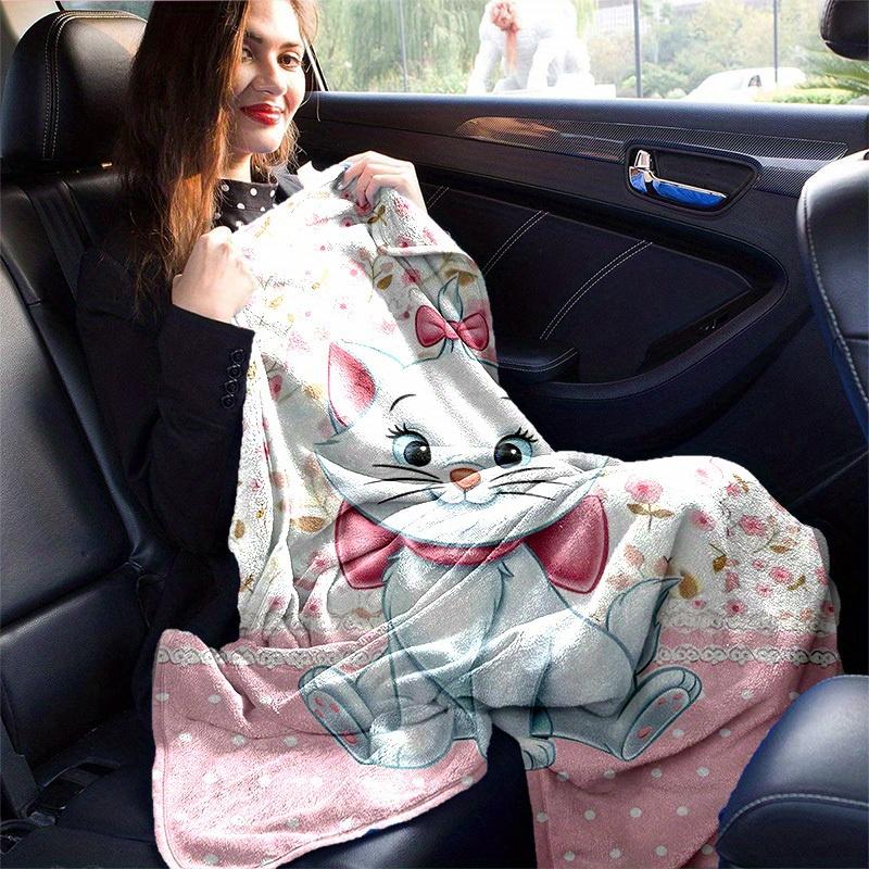 1PC Cute Cartoon Marie Cat Blanket, Seasonal Universal, Home Decoration, Throw, Plush Blankets, Soft Flannel Throw Blanket, Versatile & Cozy