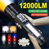 12000LM Rechargeable Flashlight Super Powerful Torch High Power Lantern Outdoor Emergency Lighting