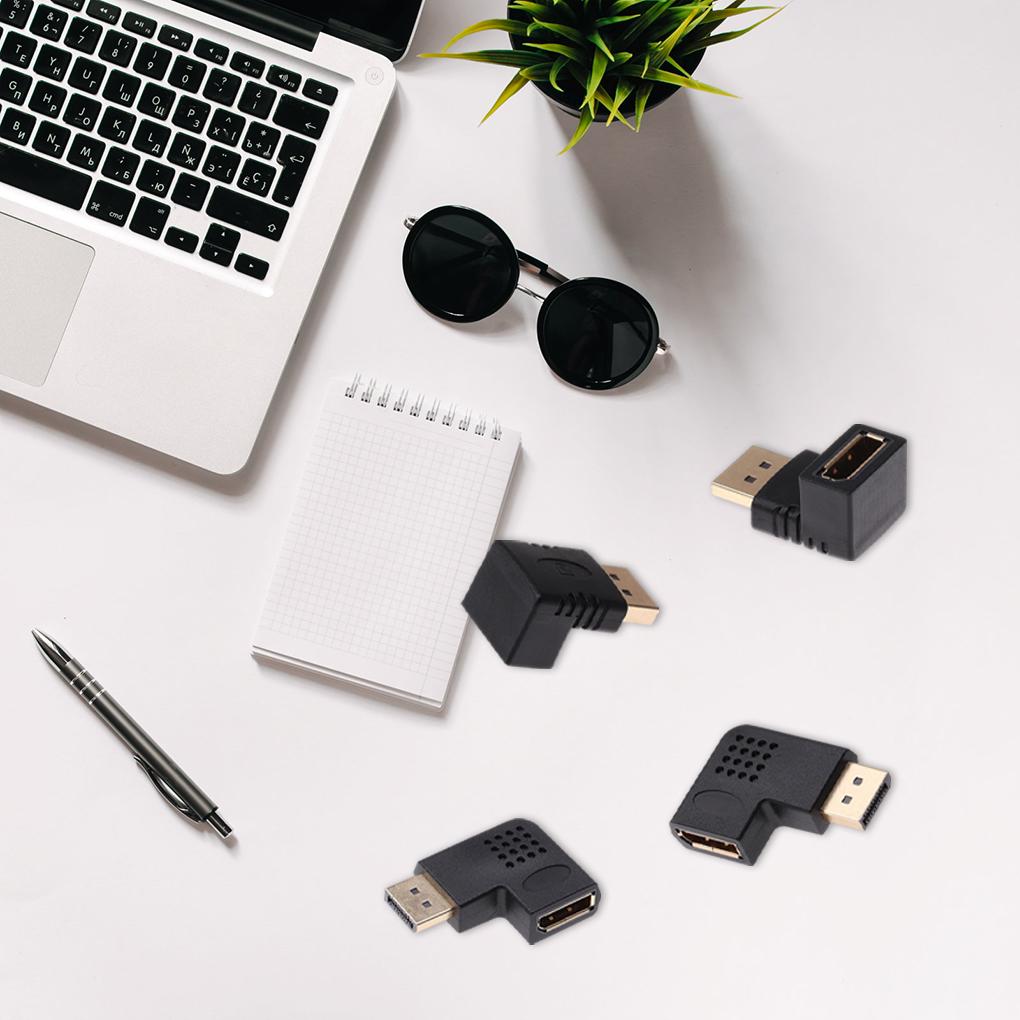 90-Degree Right-Angle Down Adapter 270-Degree Male To Female DP Elbow Connector Extension Converter for Projector