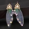 Модные женские украшения Элегантные серьги-капли Длинные серьги в форме крыла цикады