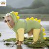 Dinosaur Design Dog Raincoat 4-legs Waterproof Pet Clothes Summer Tail Shape Rain Coat For Large Dogs Golden Retriever
