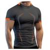 Летняя мужская фитнес-спортивная тренировка, дышащая, с короткими рукавами, европейского размера, быстросохнущая одежда, мужская спортивная модная футболка с короткими рукавами
