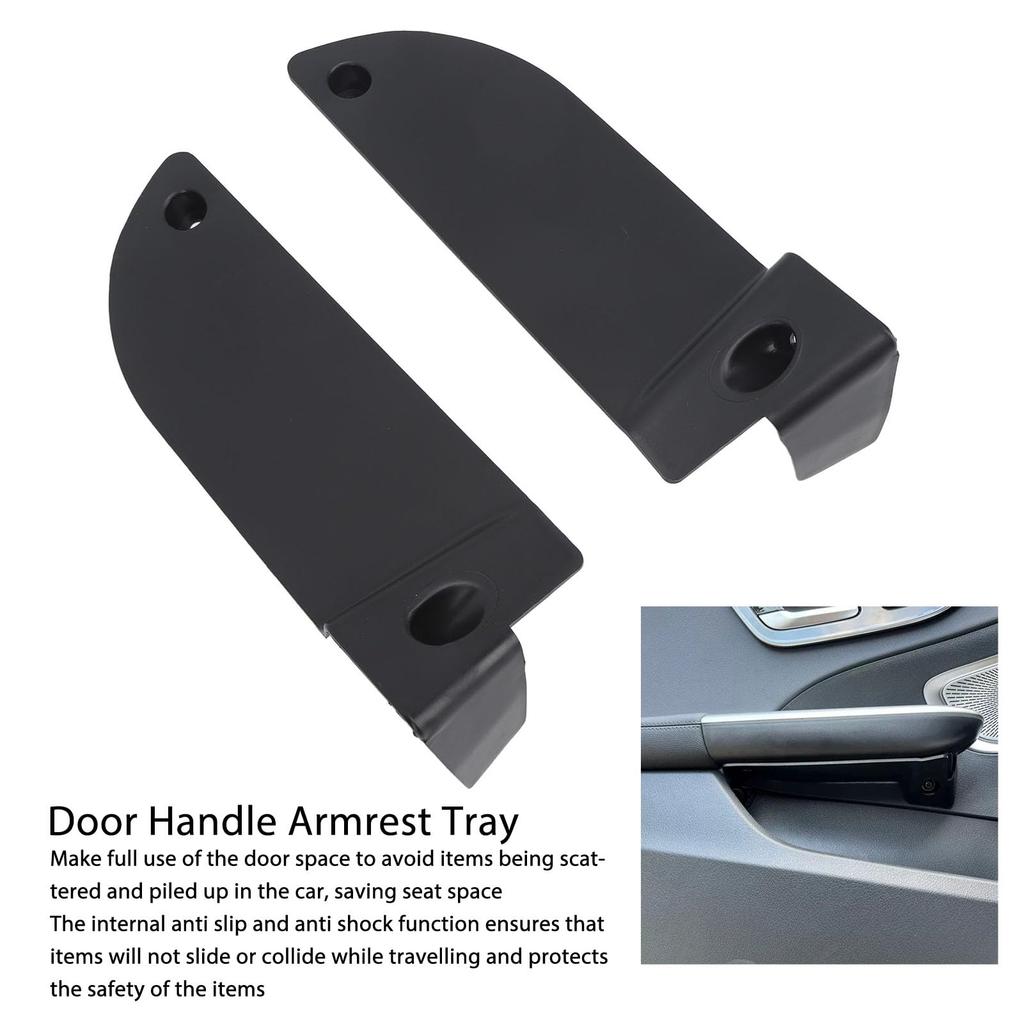 KIMISS Door Organizer Door Side Storage Matte Door Handle Armrest Tray for W206 Tray, 2-Piece Box, Black, Anti-Shock, Anti-Slip C-Class