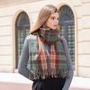 Women's Fuax Cashmere Scarf Soft Skin Texture Scarf Plaid Tassel Scarf for Women Five Colors for Winter