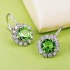 Fashionable Banquet Elegant Emerald Cubic Zirconia Earrings, High-end Inlaid  Wedding Style Swaying Zircon Accessories