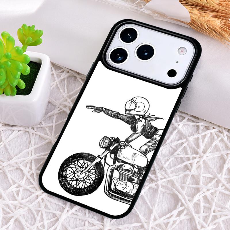 Motorcycle Shockproof Phone Case for iPhone 17 Air 16e 15 11 12 14 13 Pro Max Cover Coque