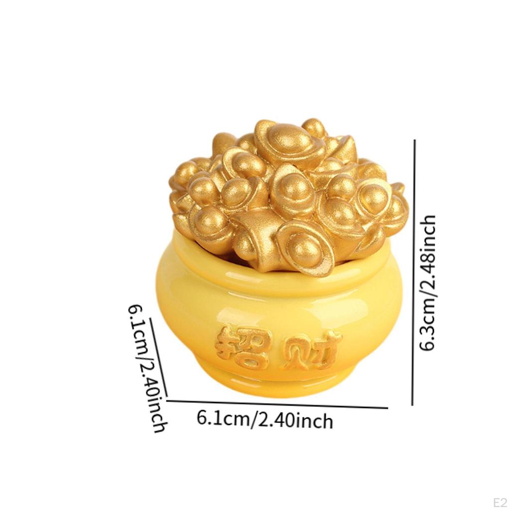 Chinese Cornucopia Bowl Car Dashboard Decoration 2.4x2.5inch Decorative Prosperity for Desktop