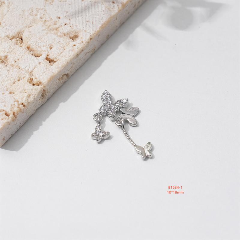 LZ16 Роскошные металлические бабочки из циркония для ногтей