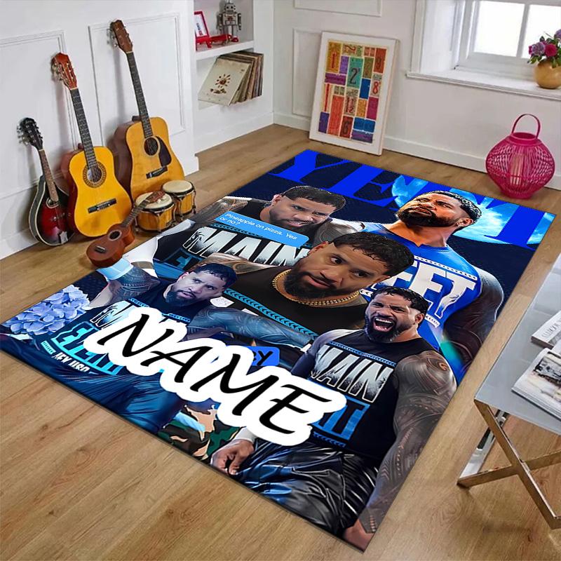 Custom JEY USO YEET Mat Personalized Name, Polyester Washable Indoor Entryway Rug, Gift for Christmas, Easter, Thanksgiving Day