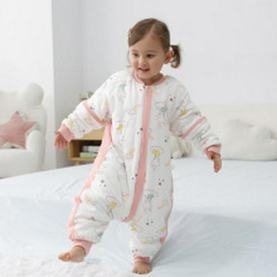 High Waist Baby Cotton Quilted Pants with Belly Protection – Mulberry Silk-Lined for Boys & Girls, Perfect for Autumn & Winter