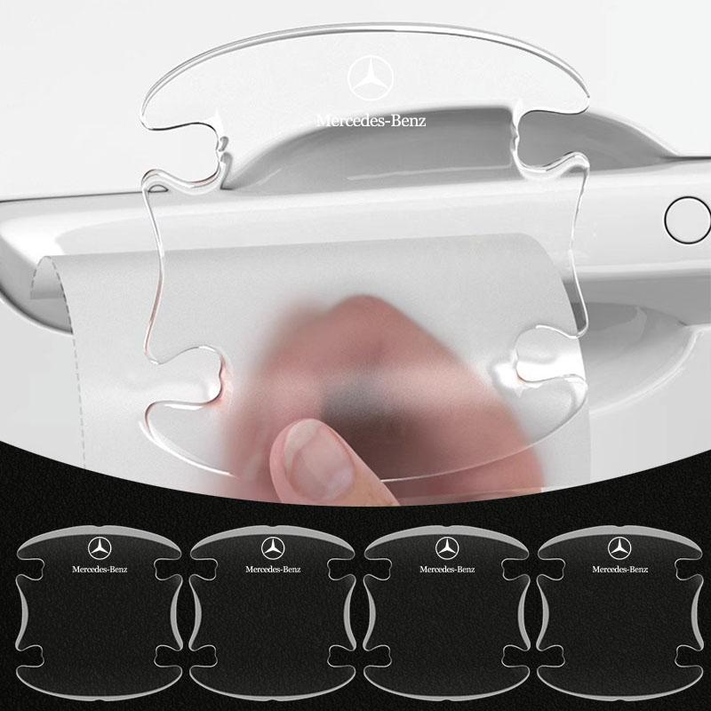 AABIG1 4pcs Transparent Car Door Handle Anti Scratches Sticker Protector Film For Mercedes Benz AMG W204 W213 W205 W211 W212 W176