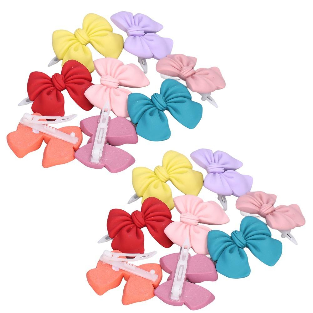 16pcs Multicolor Pet Hair Clip Soft Fabric Cat Hair Accessory Easy Wear Puppy Hair Bow Pet Styling