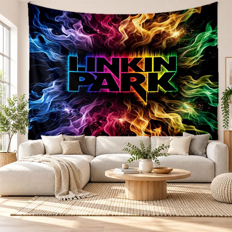 Гобелен Linkin Park, Мягкий тканевый настенный подвес, Декоративный фон для спальни, Настенное искусство для дома