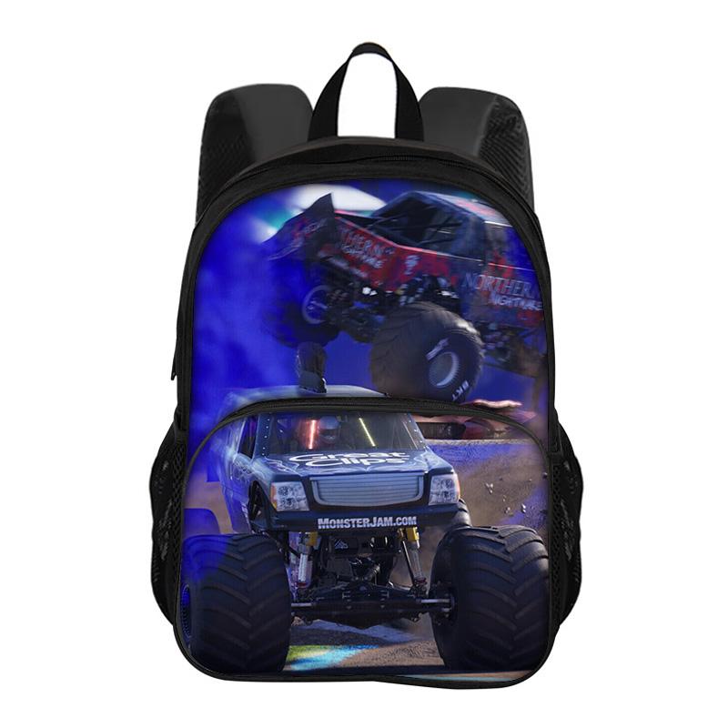 Сумка-рюкзак Monster Jam круглая с передним карманом, мультяшный принт, новая, модная, для студента, в школу, лучший спутник в кампусе, подарок на день рождения