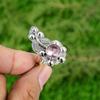 925 Silver Pink Topaz Gemstone Promise Stackable Sister New Flower Ring Jewelry
