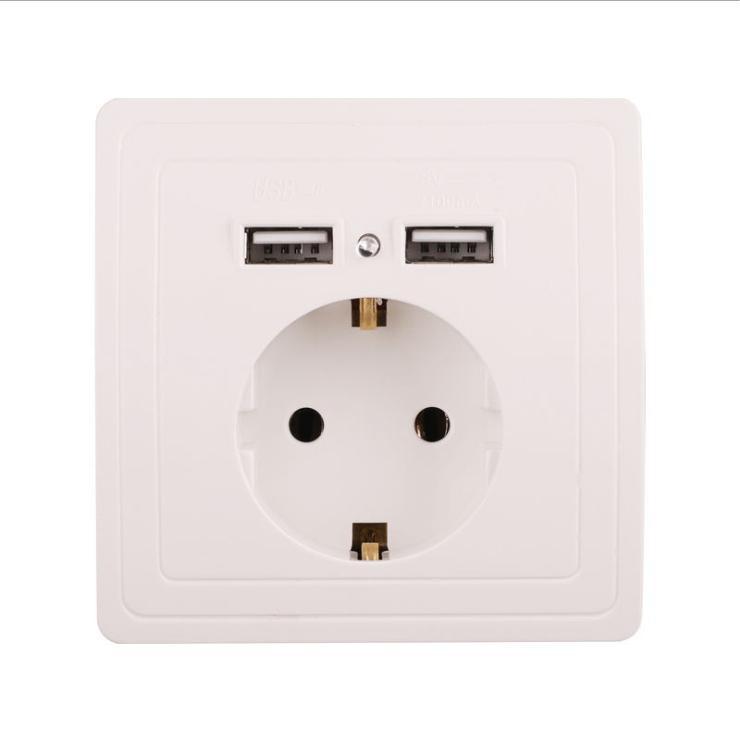 1 шт. настенная электронная розетка европейского стандарта с двойной домашней USB-вилкой, зарядное устройство, розетка с USB