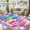 Crystal Velvet Square Rug Custom NameCare Bears Pattern Non Slip Home Floor Decor Rug