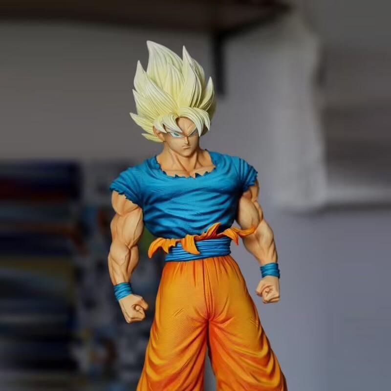 31.5cm Dragon Ball Goku Super Saiyan Blue Standing Position Anime Figure Boys Collectible Model Statue Pvc Decor Fans Gifts Toys