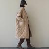 Women Puffer Jacket Coat Loose Mid-length Quilted Padded Parka Winter Warm Outerwear