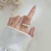 Sweet Adjustable Daisy Flower Resin Ring for Women Spring Summer Pastel Open Ring Minimalist Style Gift for Girls Friends