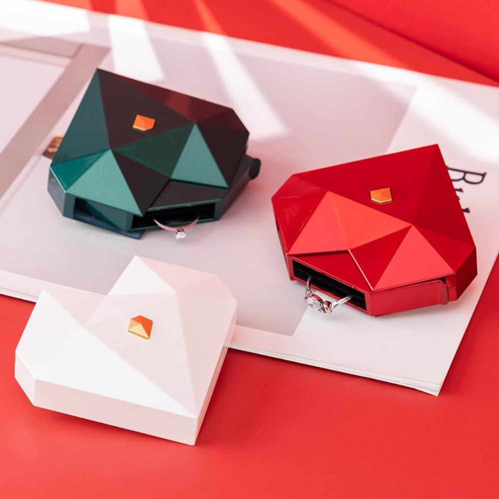 Водонепроницаемая шкатулка для кольца-предложения, пылезащитная автоматическая всплывающая шкатулка для украшений, шкатулка для кольца в форме сердца, свадьба