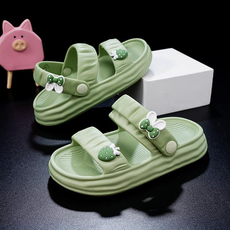 Stylish Eva Summer Sandals For Girls Featuring Breathable Soft Sole Design In Black Pink And Green