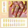 Square Press On Nails Flower Fake Nails Stick On Nails In 12 Sizes 24 Pcs French Nails Tips for DIY Nail Art Decorations
