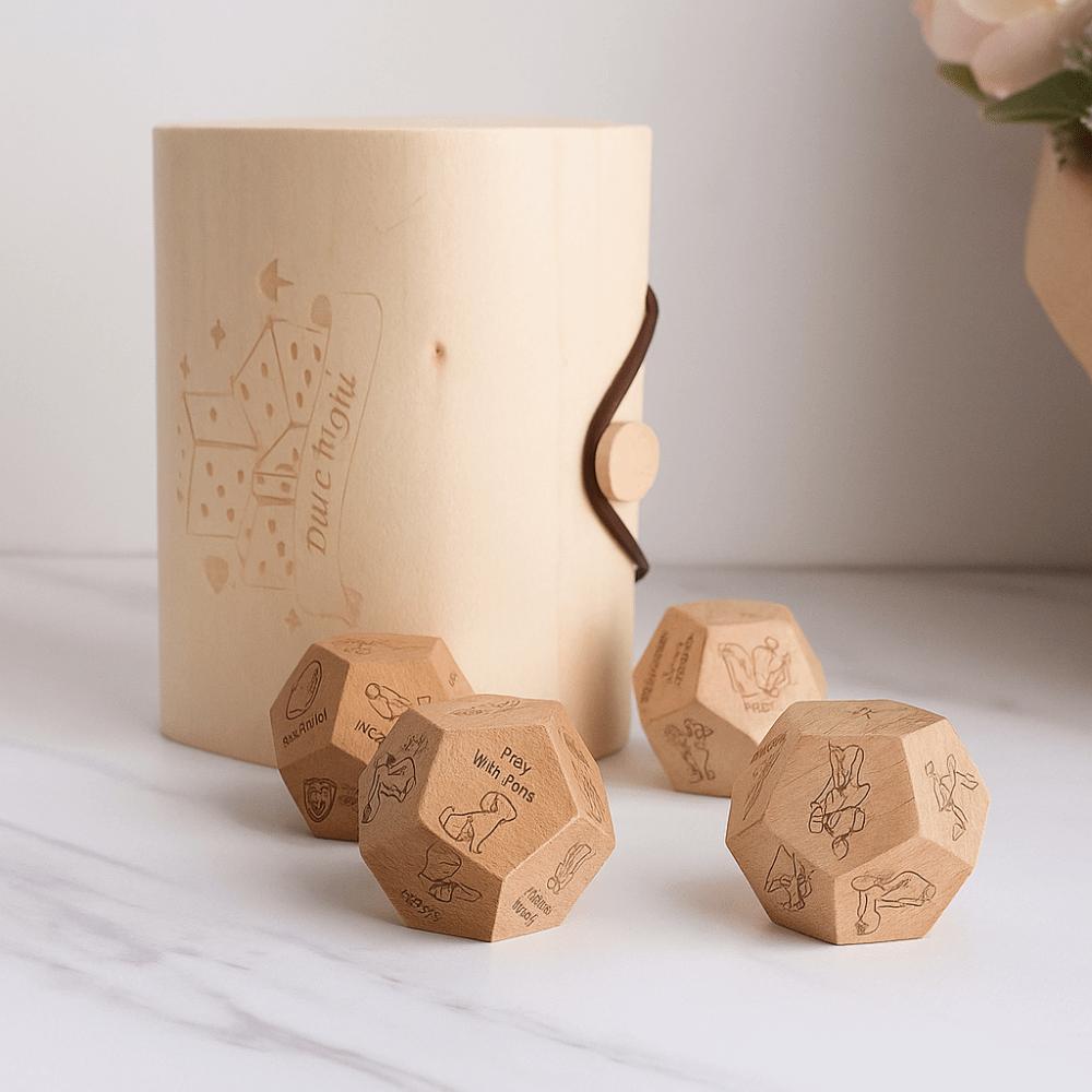 12 sided Wooden Food Dice Game Decision Make Date Night Dice  Christmas Birthday