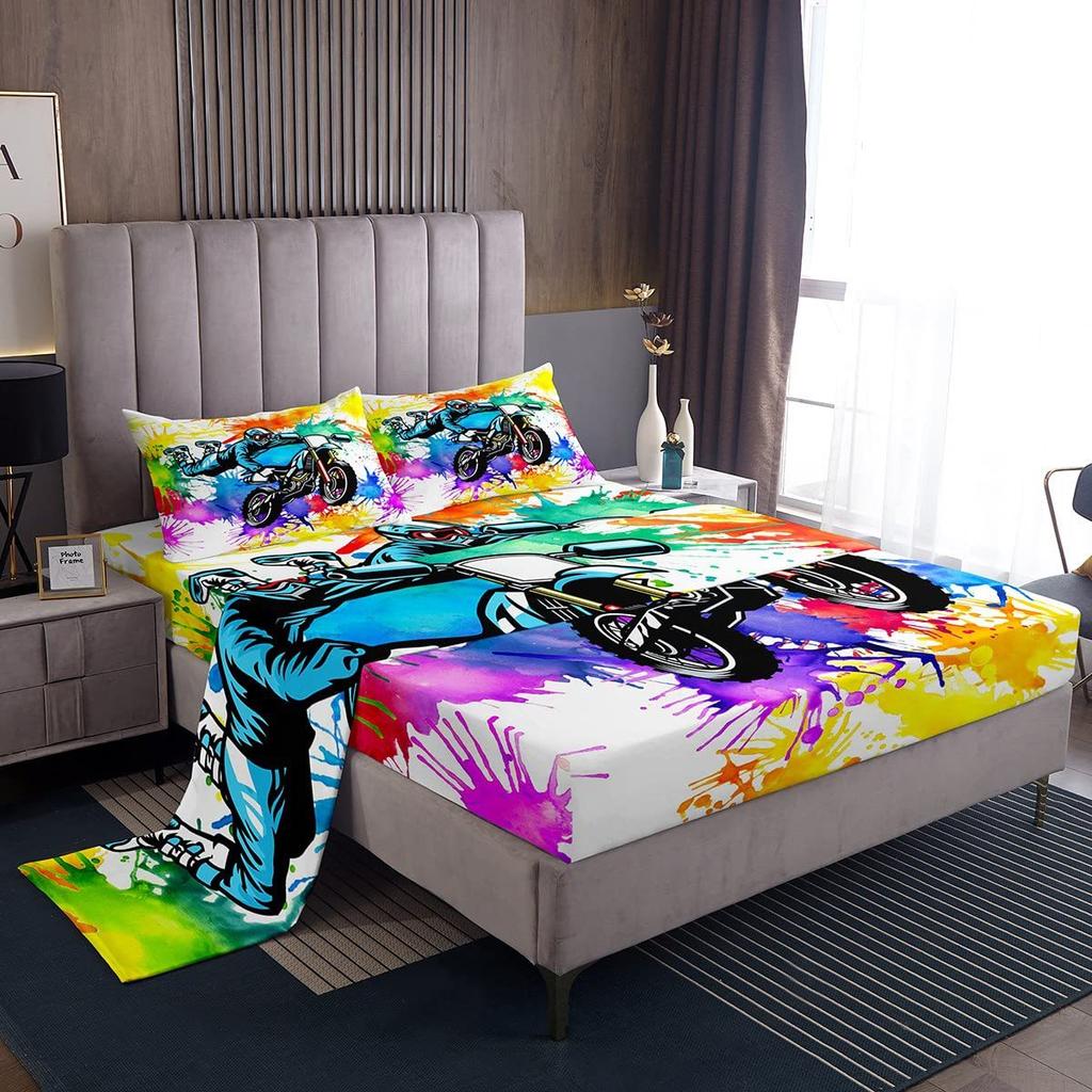 Bohemian Mushroom Pattern Bed Hat Four-Piece Bedding Set Bedroom Dormitory Bedding Decoration