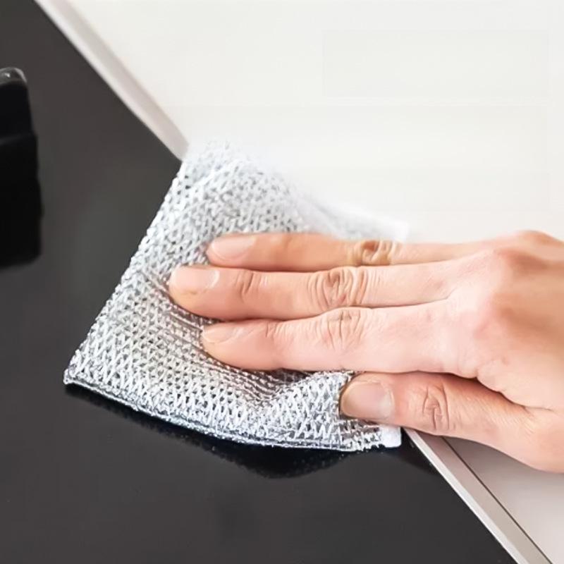 Двусторонняя сетчатая салфетка для мытья посуды Silver Silk — безмасляное, легкоочищаемое, прочное и износостойкое чистящее средство для кухни