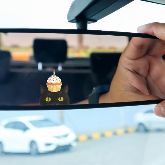 Yousheng Car Sticker, Waterproof Sun-Proof PVC Self-adhesive Traceless Auto Decal, Cat Cake Pattern Funny Sticker for Fuel Tank Caps Car Windows