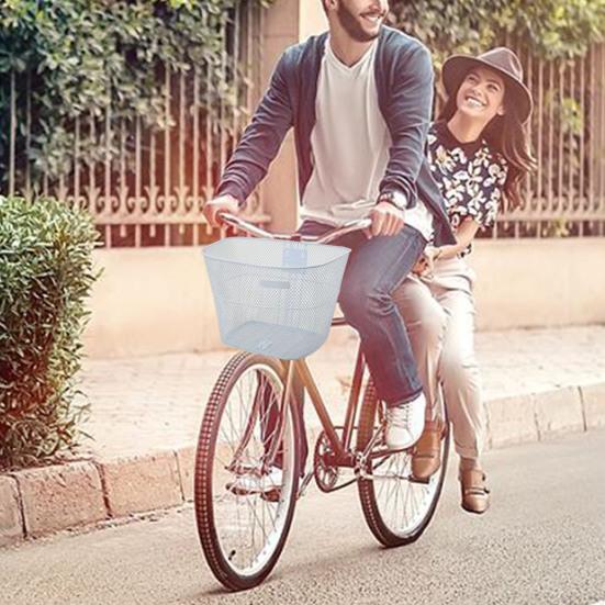 Корзина для велосипеда Утолщенная с винтом Прочная Многофункциональная Легко устанавливается Хранение вещей Металлическая Большая вместимость Велосипедная корзина Аксессуары для студенческого велосипеда