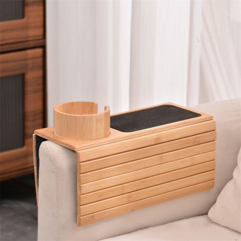Деревянный поднос для дивана, противоскользящий поднос для дивана, прочные приставные столики для еды/напитков/закусок