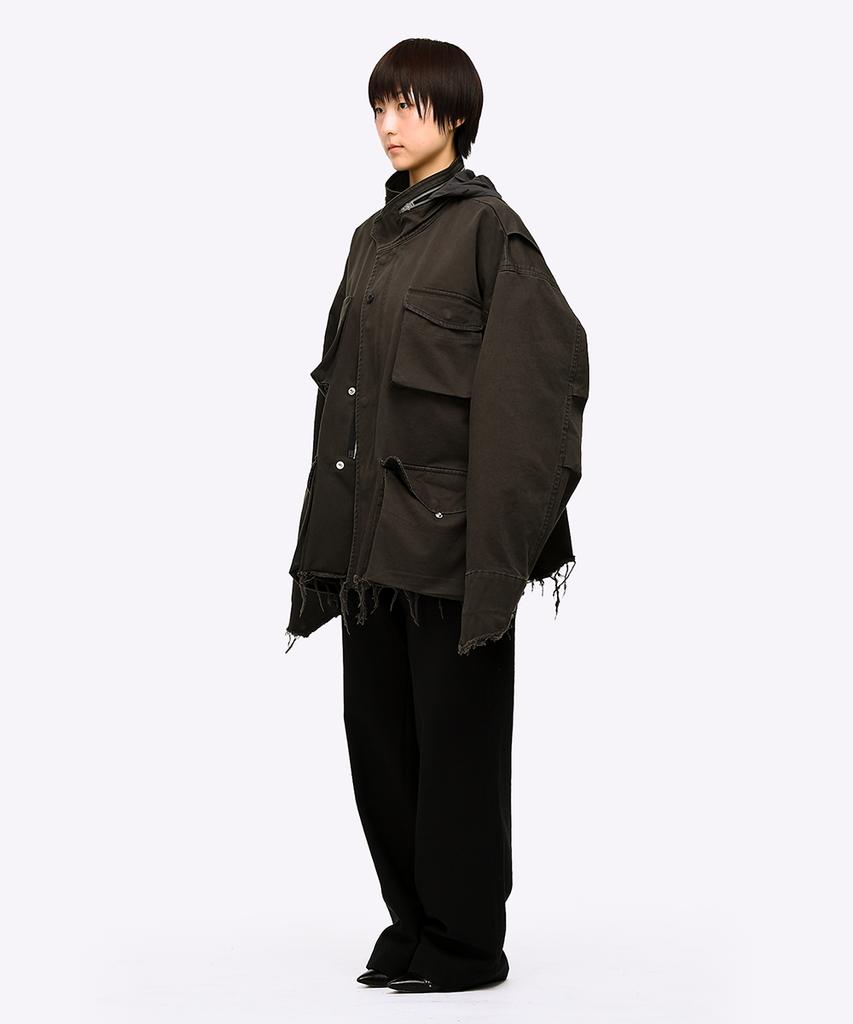 Quest&Guest M65 Cut-Off Field Parka (Dark Brown)