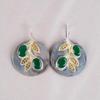 Green Onyx Gemstone 925 Sterling Silver Jewelry Handmade Wedding Earrings 1.77" EE-81-4
