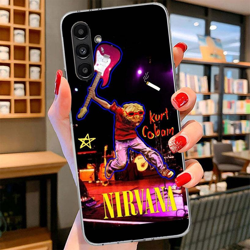 Retro Singer Kurt Cobain Phone Case For Samsung Galaxy A17 A37 A57 A16 A26 A36 A56 A15 A25 A35 A55 A14 A24 A34 A54 A13 A23 A33 A