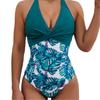 Новый купальник бикини с принтом, на шнуровке халтер, с высокой талией, цельный, сексуальный
