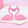 Фигурка фламинго из розовой смолы, корона короля и королевы, украшение для дома, свадебный подарок