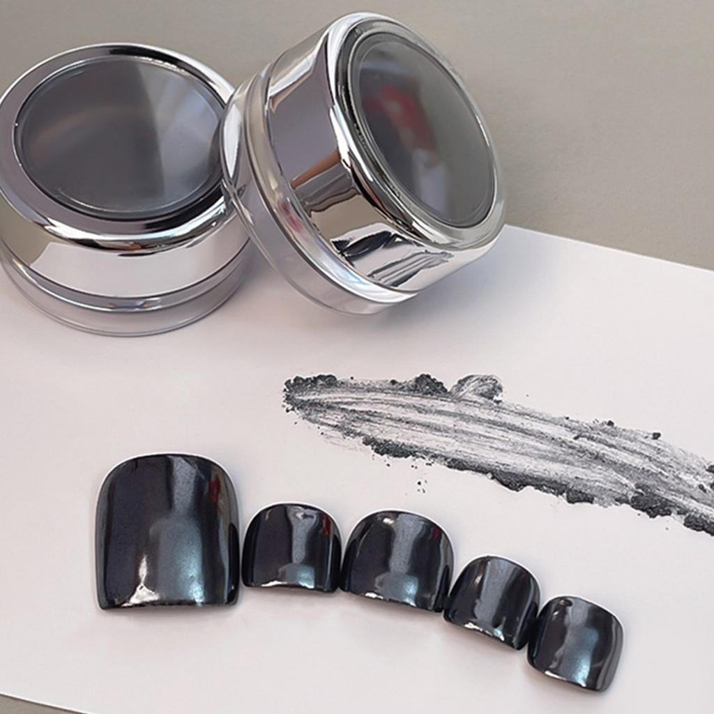 Aurora Mirror Effect Black Nail Powder Long Lasting Scratch Resistant DIY Manicure Glitter For Night Events