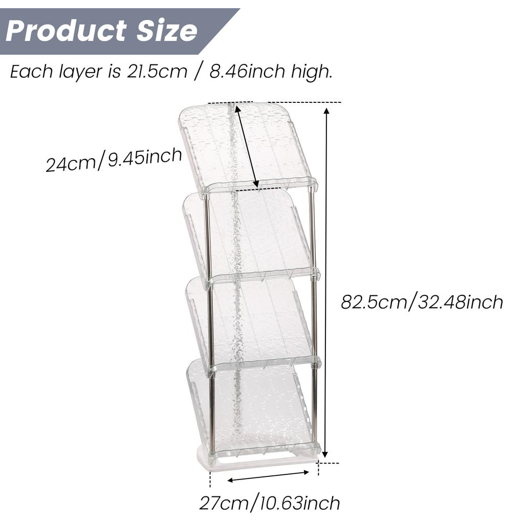 4/5 Layers Shoe Rack Stackable Sloping Narrow Shoes Shelves Space Saving Vertical Shoe Holder for Home Clear Shoe Storage Stand