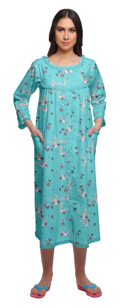 Moomaya Ночная рубашка с принтом 3-4 рукава, хлопковая пижама для кормящих мам