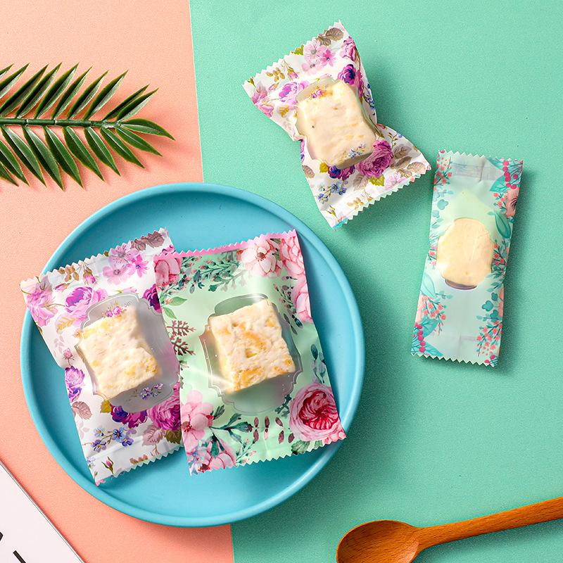 100 шт. Цветочный пакет для печенья, обертка для конфет, кондитерский мешок, самодельная упаковка для печенья ручной работы, пластиковая упаковка для свадебной вечеринки, кухни