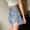 Модные джинсовые шорты Женские свободные рваные шорты Широкие короткие джинсы