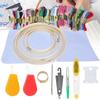 50 Colors Thread Skeins Embroidery Needle Set Stitching DIY Needle Felting 5 Bamboo Cycle Kit