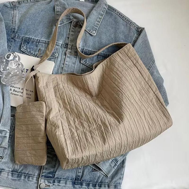Холщовые сумки-тоут для женщин, мягкие складные наплечные сумки с кошельком для монет, повседневные сумки-тоут для покупок и поездок на работу KTY