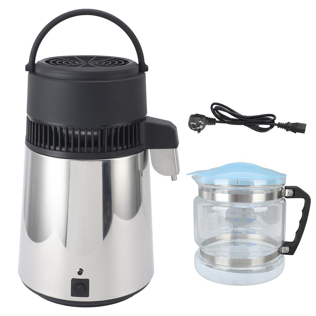 4L Distilled Water Maker Silver 750W Stainless Steel Automatic Countertop Water Distiller with