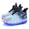 Skate Shoes for Kids LED Light Luminous Sneakers Children Two Wheels Shoes for Boys Girls with USB Charging
