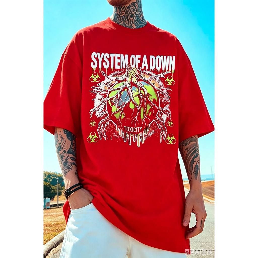 Rock Band System of A Down Print T-Shirt Women Men Oversized Y2k Short Sleeves Hip Hop Casual Loose Comfortable Female Male Clothing
